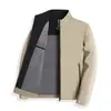 Jaqueta Gola Alta para Homens de Meia-Idade, Estilo Primavera e Outono, Casual de Negócios, Corte Amplo, Atacado