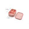 Lancheira Quadrada de Silicone com Três Compartimentos para Crianças, Estudantes, Trabalhadores de Escritório, Adultos, Lancheira de Silicone, Aquecimento em Micro-ondas de Grau Alimentício