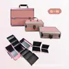 Novo Produto Personalizado Atacado Bolsa de Ombro Três Camadas Três Peças Bolsa de Ombro Estojo de Maquiagem PVC Estrutura de Alumínio Caixa de Armazenamento de Produtos para Cuidados com a Pele