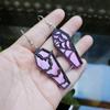 Pendientes Creativos de Telaraña de Araña de Acrílico Retro en Forma de Ataúd, Pendientes Personalizados Huecos de Murciélago, Venta Directa de Fábrica