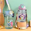 Tiktok boquilla de succión para niños correa conveniente hervidor de pequeña capacidad jardín de infantes estudiante de escuela primaria dibujos animados plástico resistente a caídas vaso de agua