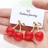 Brincos de Cereja Vermelha Doces e Exquisitos, Design de Nicho, Brincos de Luxo Acessível, Brincos Versáteis para o Dia a Dia, Brincos Elegantes