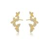 Pendientes de plata de ley S925 para mujer, estilo japonés y coreano, con forma de mariposa, gancho para la oreja, dulce temperamento, estilo Mori, para dormir sin recoger las orejas, joyería transfronteriza.