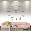 Decoraciones para Sala de Estar al por Mayor para Fabricantes Dormitorio Pegatinas de Pared 3D Reloj DIY Espejo de Pared Elegante para el Hogar Relojes Silenciosos 015