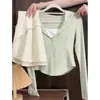 Jaqueta de verão ao ar livre anti-UV de seda gelada, nova moda artística e casual, elegante e simples