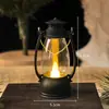 Lámpara de Viento Mini Retro Creativa Vela Electrónica LED Lámpara Decorativa de Atmósfera Retro Decoración de Mesa de Noche de Dormitorio