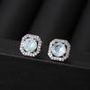 Yinglin Europeo y Americano transfronterizo Suministro TikTok moda lujo ligero circonita bolso cuadrado aretes de botón para mujer elegantes combinables aretes cuadrados