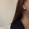 Aretes Retro Trendy Normcore Cepillados para Mujer Acero Titanio Oro Rosa 18K Aretes para Niñas Aretes Personalizados para Estudiante