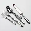 Conjunto de Faca, Garfo e Colher em Aço Inoxidável 304 Forjado Estilo Europeu, Espessado, Alto Valor Estético, Cabo em Forma de Cabaça, Talheres de Hotel Estilo Ocidental, Atacado do Fabricante