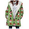 Abrigo trench de mujer nuevo de 2023 de venta caliente transfronteriza invierno engrosado estilo europeo y americano patrón navideño abrigo con capucha lote