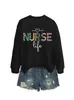 Vida de Enfermera Tienda Independiente de Amazon Wish Sudadera Casual de Moda Elegante para Mujer Otoño Invierno Cuello Redondo Manga Larga