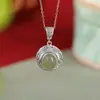 Yuebao Joias Jade Hetian Natural Prata Esterlina S925 Jade Água Clara Vermelho do Sul Mantra de Seis Palavras Pingente Rotativo Personalizado Fábrica