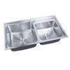 Fuente de suministro directo de productos 304 fregadero de acero inoxidable integrado estiramiento doble ranura cuenca grande y pequeña piscina de lavado de verduras 7843