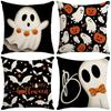 Funda de Almohada de Halloween al Por Mayor de Amazon Transfronteriza Popular Temu Lino Felpa Cuadrada Funda de Almohada Funda de Almohada Cómoda