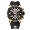 Reloj Cronógrafo Deportivo Reward para Hombre Banda de Silicona Amigable con la Piel Luminoso Resistente al Agua Calendario Reloj de Pulsera de Cuarzo Rd83016M
