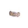 Venta caliente transfronteriza Nuevo anillo europeo y americano de separación de color micro-incrustado Anillo de diamantes de flor de oro rosa de 18 quilates para mujer