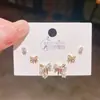Exquisito Conjunto de Pendientes Pequeños de Plata con Forma de Gota y Lazo de Alta Gama, Juego de Tres Pares para Mujer, Pendientes Simples y Versátiles con Cierre de Plata