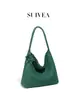 Bolso de Hombro Grande de Estilo Coreano para Mujer, Bolso de Hombro de Moda para Viajar, Bolso Tote Retro Tejido, Bolso Cubo Casual para Madre e Hija