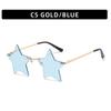 Moda transfronteriza gafas de sol sin montura de estrella de cinco puntas AliExpress gafas de sol navideñas modernas y divertidas gafas punk personalizadas