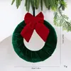 Guirlanda de Natal de Veludo Transfronteiriça Enfeite para Porta da Frente Laço Trançado DIY Decoração de Natal Ornamento Pendurado