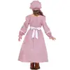 Traje de Niña Colonial Floral Rosa y Azul, Fuente de Amazon, Traje de Pionera de la Pradera, Vestido Largo de Estilo Pastoral