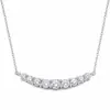 Collar de oro blanco bañado con zirconita redonda de carita sonriente para mujer, diseño de nicho simple y moderno, cadena de clavícula exquisita de lujo ligero