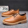 Zapatos Casuales de Trabajo Trendy para Hombre Transfronterizos Otoño/Invierno 2026 con Puntera Ancha, Suela de Piel de Vaca, Zapatos Retro de Estilo Británico para Hombre