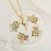 Colar Coruja de Zircônia em Cobre Estilo Ins Nicho Europeu e Americano Nova Corrente de Clavícula Feminina Elegante Banhada a Ouro 18K
