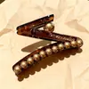 Diseño de Lujo Ligero Pinza para el Cabello Grande con Perlas en Forma de Z para la Parte Posterior de la Cabeza, Pinza de Tiburón, Pinza para el Cabello de Moda