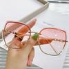 Gafas de Sol sin Montura con Borde Cortado para Mujer, Protección UV de Alto Nivel, Adelgazantes, Pantalla Solar, Montura Grande, Estilo Europeo y Americano, Gafas de Sol Degradadas
