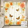 Comercio Electrónico Transfronterizo Amazon WB Decoración Retro Floral Estampado de Leopardo Cortina de Ducha para Baño Impresión Digital Fabricante Personalizado