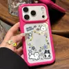Borde colorido, diseño de ventana grande, adecuado para exhibir fotos, estrellas, cachorros y patrones de dibujos animados; Funda de teléfono estilo coreano para iPhone 17 y 18