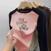 Camiseta interior térmica de manga larga con bloques de color y cuello redondo, nuevo estilo 2026 para niños de mediana y mayor edad, camiseta interior versátil para niñas, ropa de otoño e invierno