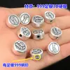Plata Pura s999 Cuentas Separadas de Rosa Retro Agujero Grande Cuentas Redondas Cuentas Planas Pulsera de Cuerda Trenzada para Mano Pulsera Accesorios Hechos a Mano diy
