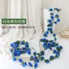 Colgante de pared de enredadera de rosas artificiales, flor de seda con 45 flores, enredadera decorativa de flor de cerezo, decoración artificial de flor en el techo, enredadera de planta artificial