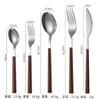 304 estilo coreano imitação de madeira cabo de aço inoxidável faca e garfo colher sobremesa garfo ins faca de bife colher de café da manhã colher de sopa utensílios de mesa ocidentais