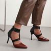 Sandalias puntiagudas de verano para mujer de tallas 32-48 yardas europeas y americanas, combinación de colores, punta cubierta, tacón alto, zapatos de mujer X2301107
