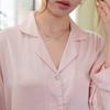 Pijama de Seda de Hielo para Mujer Primavera y Otoño Nuevo Traje de Manga Larga con Borde de Loto Lujo Ligero Elegante Traje de Ropa para el Hogar de Alta Gama