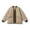 Beijie marca de moda americana masculina 2023 Inverno novo costura cor contrastante roupa acolchoada de algodão retrô roupa de trabalho casaco acolchoado de algodão casaco masculino