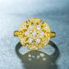 Anillos de Boda Clásicos Más Vendidos, Anillos de Zirconia Exquisitos y Lujosos con Microincrustaciones Completas de Diamante para Mujer, Anillos Florales Huecos de Moda