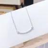 Collar de Sonrisa Totalmente Adornado Estilo Bosque, Nueva Cadena de Clavícula Simple Versátil con Colgante de Circonita para Mujer, Estilo Japonés y Coreano