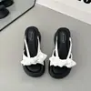 Chanclas de plataforma con lazo de lunares para mujer 2026 verano estilo coreano versátiles para personas bajas que alargan sandalias de una tira sandalias de playa