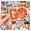 50 pegatinas de baloncesto para portátil, funda de teléfono, libro de mano, decoración de ordenador, pegatinas impermeables DIY