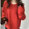 Suéter Básico de Tricô Novo para Mulheres Outono 2025, Estilo Preguiçoso de Inverno, Blusa Interna Fina Chique Suave