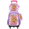 Nueva Lindo Carrito Escolar para Estudiantes de Primaria Grados 3~6 Set de Tres Piezas de Dibujos Animados Mochila Escolar de Dos Ruedas Seis Ruedas para Niños Lista para la Venta