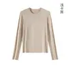 Dirolan Otoño Nuevo para Mujer Camiseta de Manga Larga con Cuello Redondo Fina Mezcla de Cachemira Mousse Ultraligera Personalizada