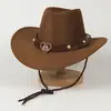 Sombrero vaquero occidental infantil de circunferencia de cabeza pequeña transfronterizo, sombrero de jazz, sombrero Panamá, sombrero de ala ancha con cordón a prueba de viento
