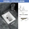 Vaso Sanitário de Agachar à Prova de Odores Tamanho Grande Conjunto com Tanque de Água Cerâmica Banheiro Doméstico Vaso Sanitário de Agachar Calibre Grande