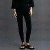 Calça Térmica Feminina de Cashmere com Listras Verticais Outono e Inverno Nova Versátil Casual Resistente ao Frio Legging Engrossada de Cor Sólida para Pernas Afuniladas