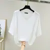 Nova Camiseta Modal Gola V Manga Média para Mulheres, Blusa Solta Emagrecedora Plus Size, Camiseta Básica Casual, Camiseta Fina para Usar por Baixo